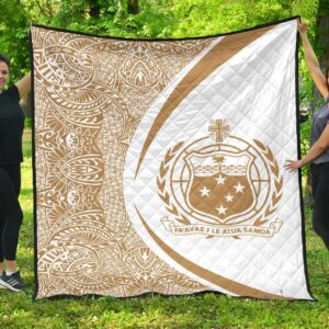 Samoa Coat Of Arms Polynesian Premium Quilt  Circle Style  03 J2  Quilt